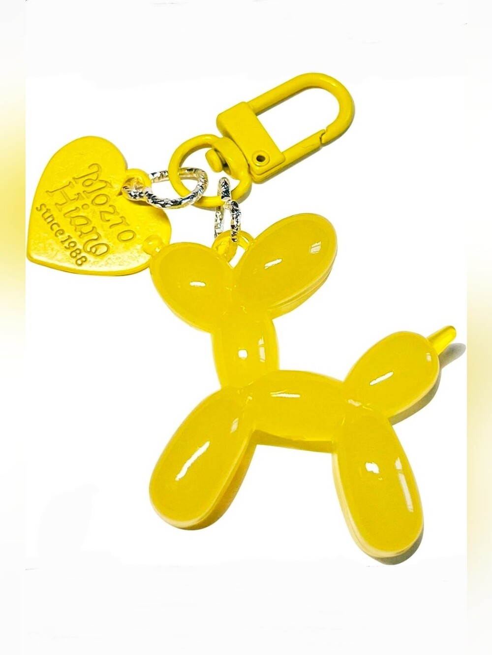 Yellow Resin Balloon Dog Keychain / Bag Charm NWT